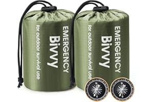 Esky Emergency Sleeping Bag, Portable Emergency Blanket Thermal Bivy Sack, Waterproof Lightweight Survival Gear with Compass for Camping Hiking Outdoor Adventure