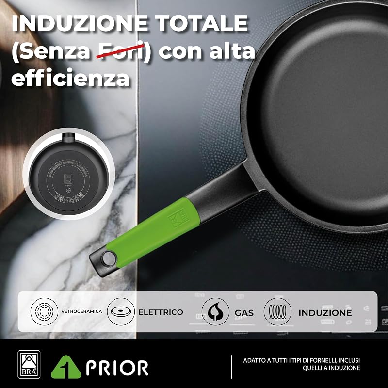 Prior | Wok 24 cm, Alluminio fuso, antiaderente