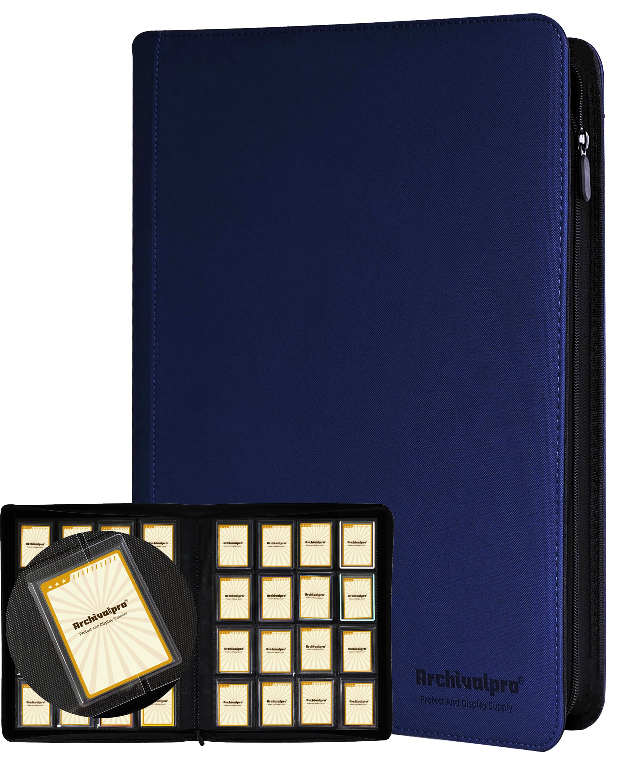 ARCHIVALPRO Toploader Binder 16 Pocket - Premium Card Binder Album Holds 512 Toploaders (3x4 inch), Protect Your Valuable Cards Black