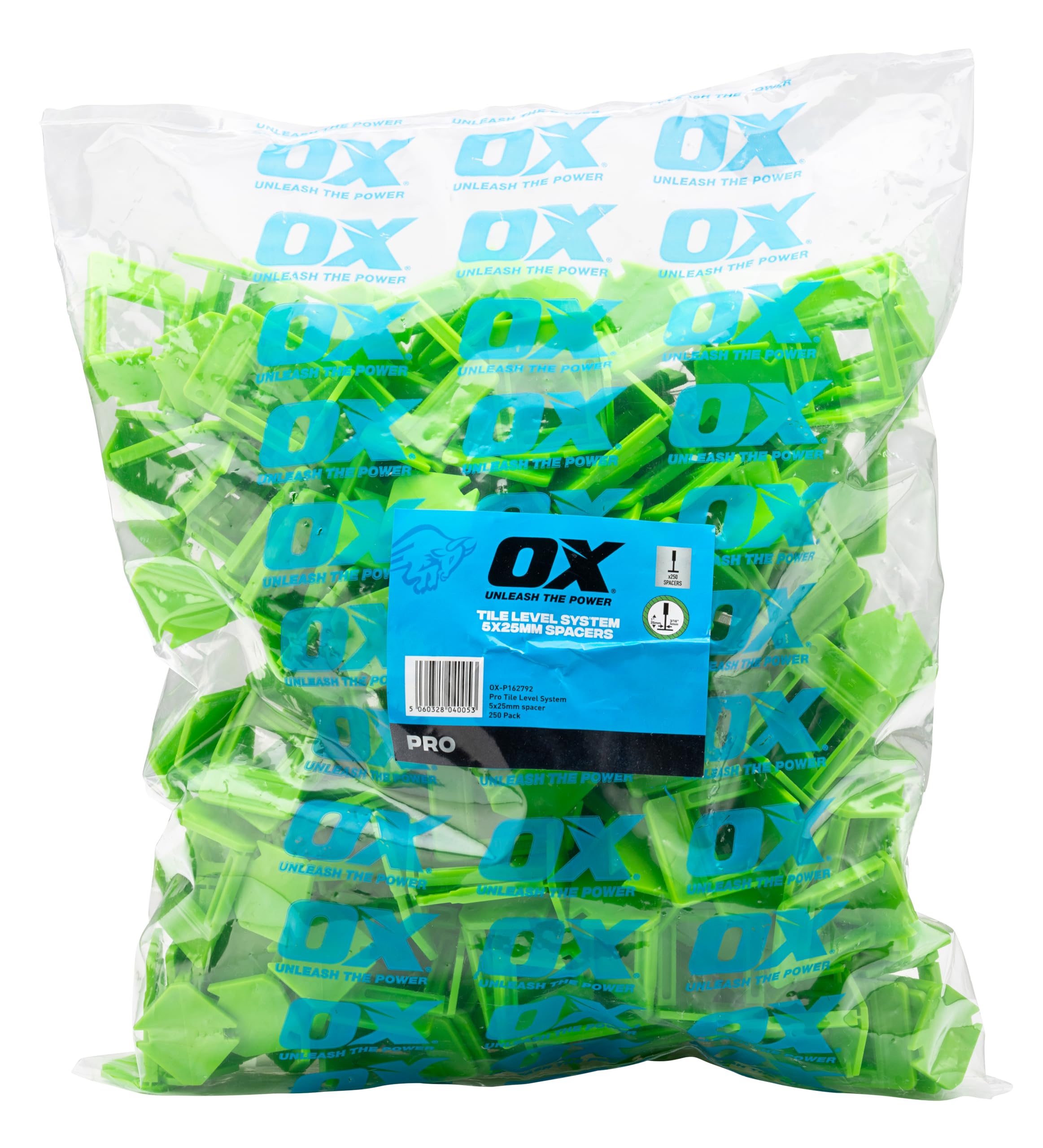 OX Pro Tile Level System 5 x 25mm Spacer 250 Pieces