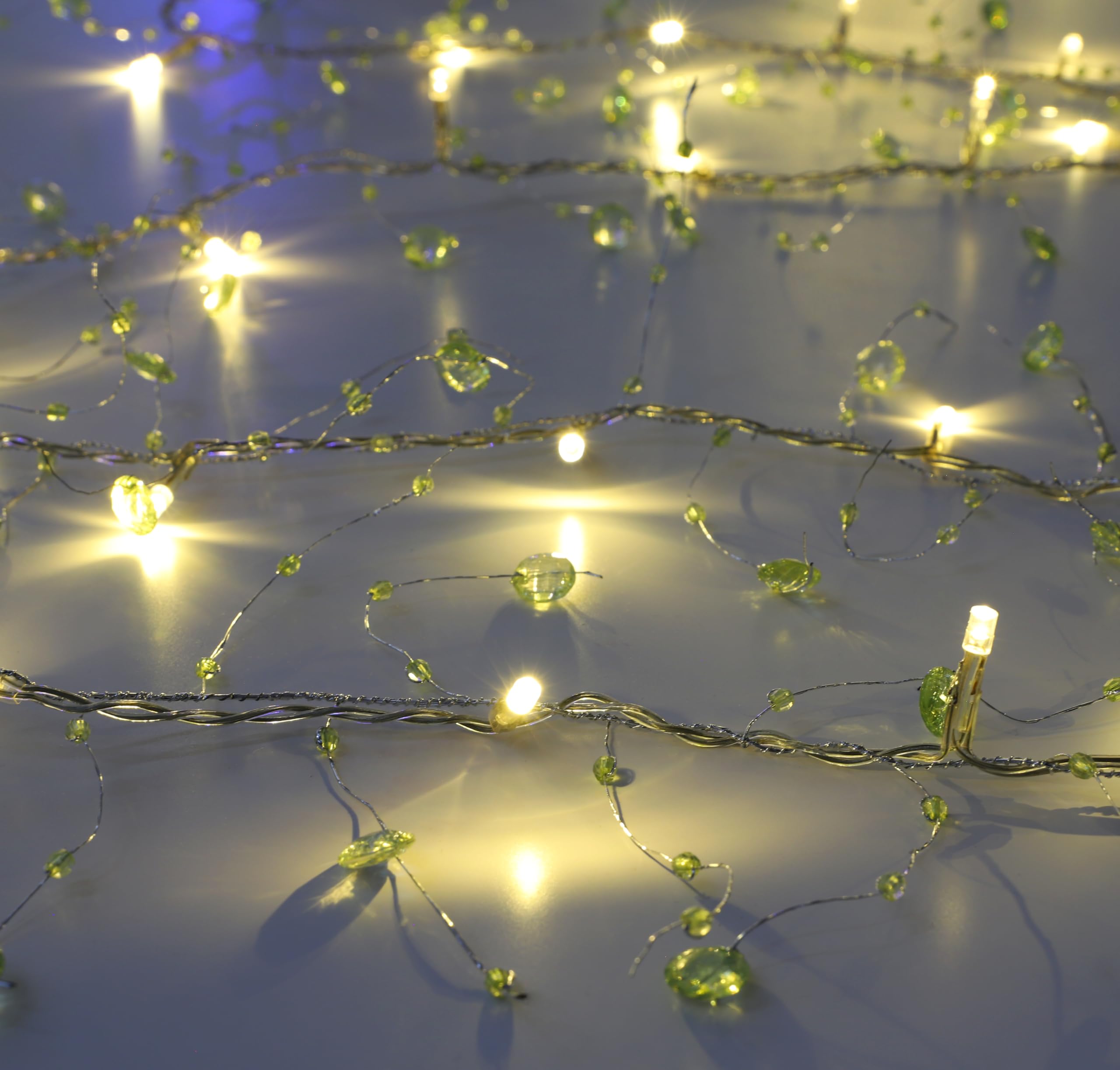 Christmas Concepts® 2m (6.5ft) 20 Warm White Beaded LED String Lights - Weddings & Christmas - Garland Party Decorations (Lime Green) …