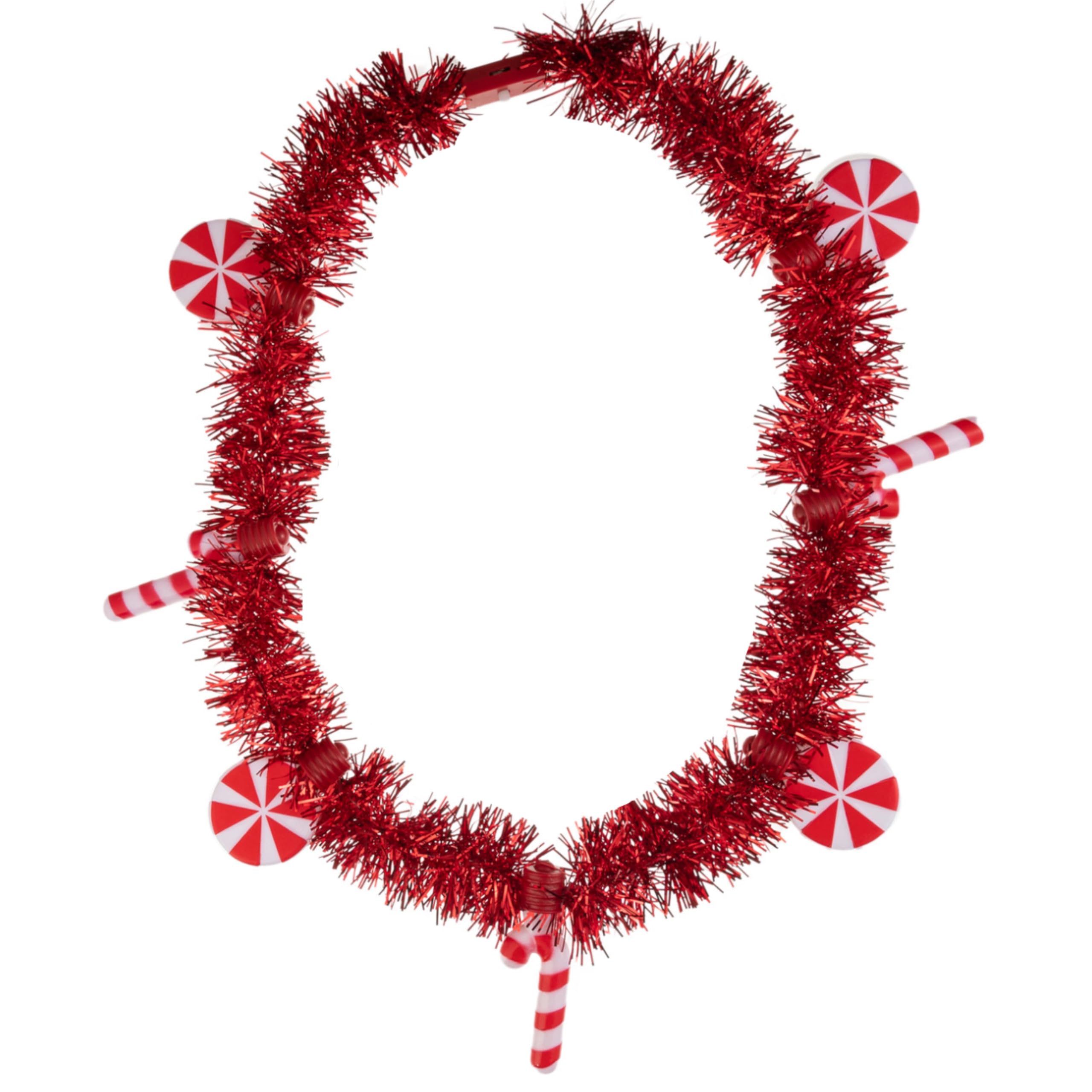 eBoutik - Fun Novelty Light Up LED Christmas Candy Cane Necklace - Joke Party Costume Accessory For Christmas Jumper Day, School & Office Parties or Festive Xmas Markets