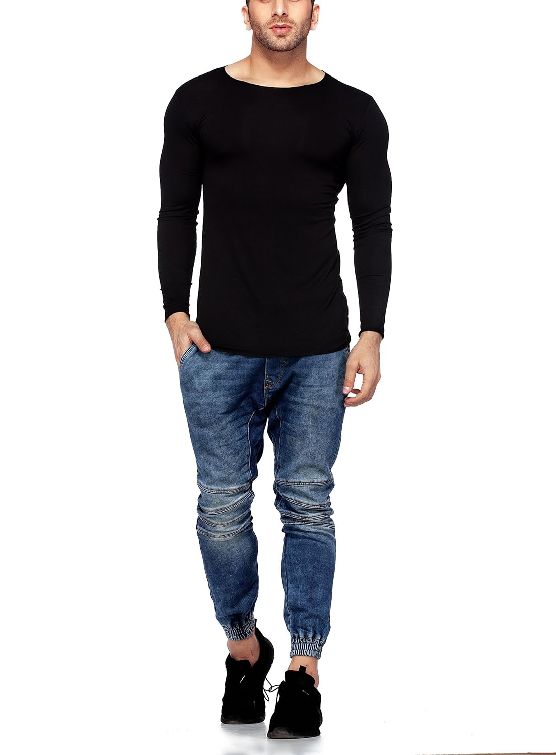 tinted men's viscose t-shirt (pack of 1) (tj102vf_navy blue_medium)