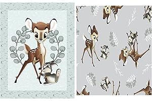 Baby Panel Fabric & Coordinating Fabric Baby Deer Woodland