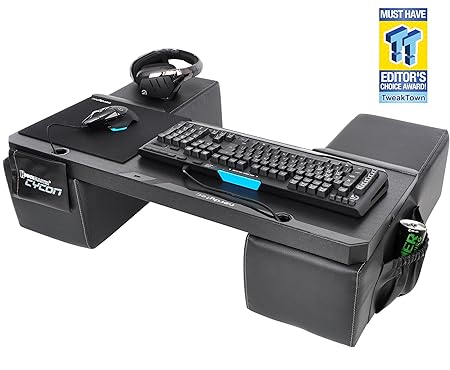 Couchmaster® CYCON - Couch Gaming Auflage für Maus und Tastatur (geeignet für PC / PS4 (Adapter notwendig) / XBOX One) (Black