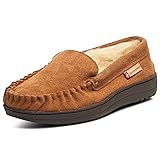 alpine swiss Yukon Mens Suede Shearling Slip On