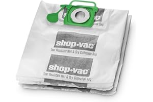 Shop-Vac 9021533 Genuine Wet/Dry Tear Resistant Collection Filter Bags, 5-10 Gallon, White