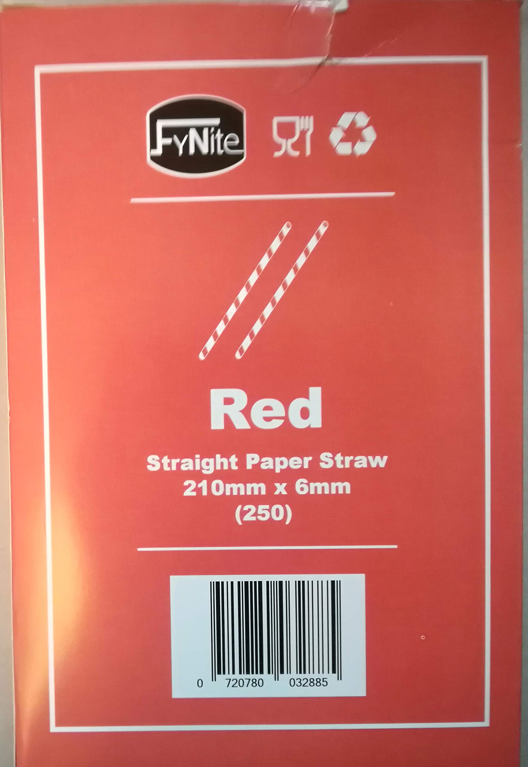 aiBook Red Straight Paper Straw 210 x 6mm (250 Qty)