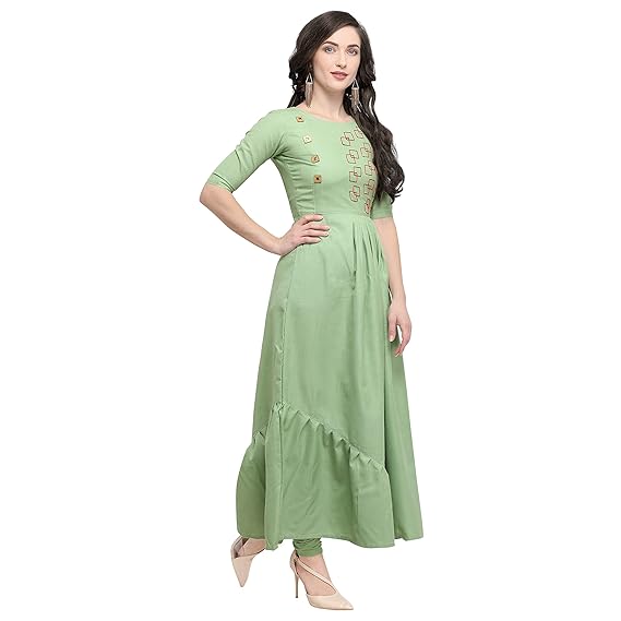 Parrot Green Rubi cotton Gown at Amazon 