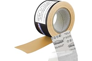 ProductionShop Premium 400 Grit PSA Gold Longboard Sandpaper, 2-3/4" Wide Continuous 12 Yard Roll - Self Adhesive Stickyback for Autobody Paint, Wood Air File Long Board Sanders, Hand Sanding Blocks
