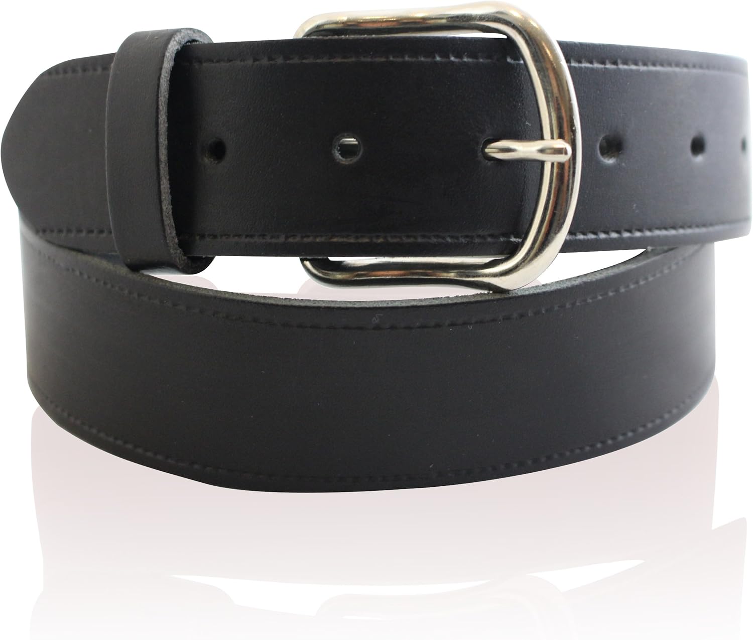 zackhunter Mens Real Leather 1.5" Black Belt Full Real Leather Belts