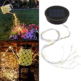 Solar Lights Replacement Top 3.6in with 3.5Ft 80 LED Flashing String Lights | Solar Panel Lids Replacement Parts, Outdoor Waterproof Watering Can Lantern Decorative Replacement Accessories, Warm White