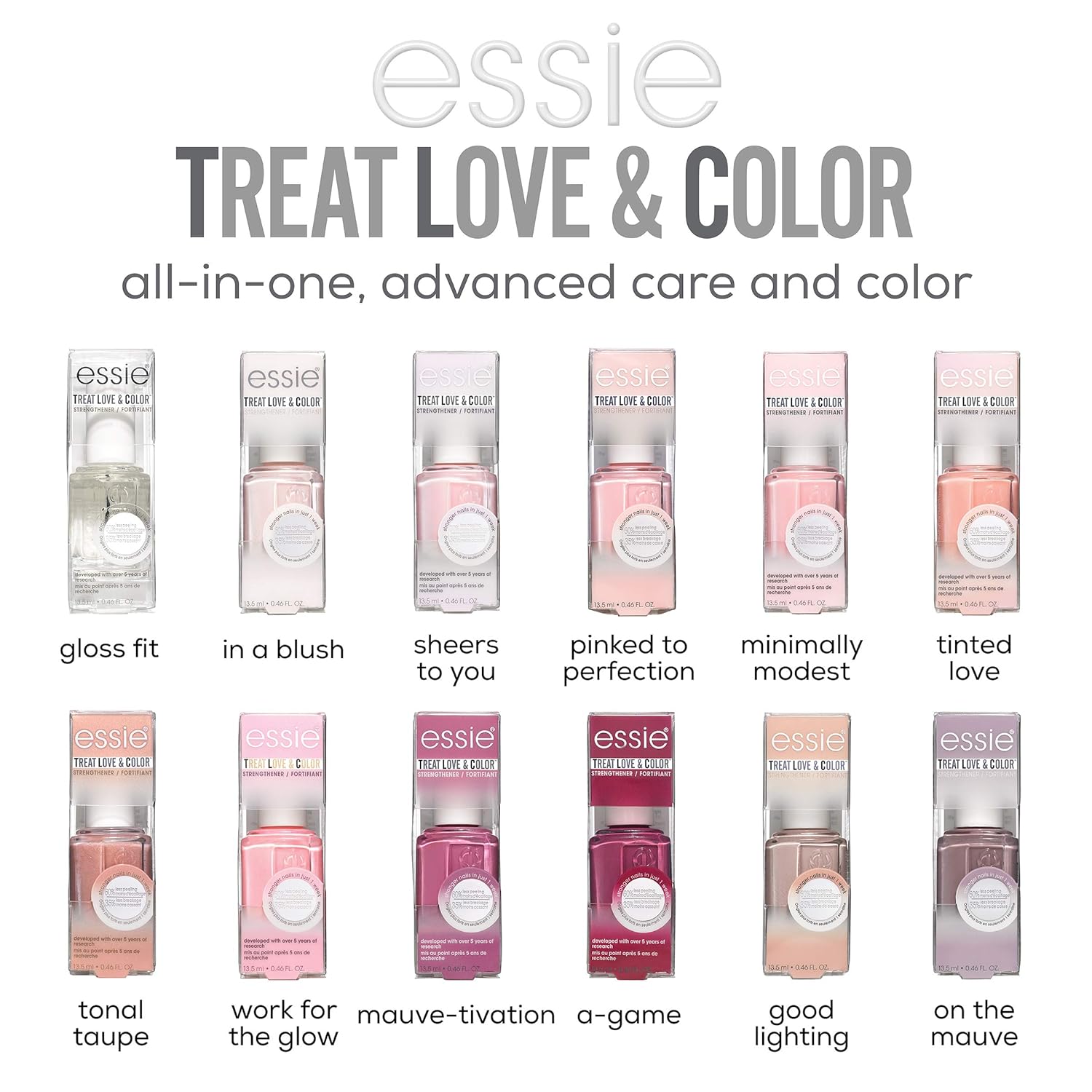 essie Treat Love & Color Nail Polish For Normal to Dry/Brittle Nails, Gloss Fit, 0.46 fl. oz. : Beauty