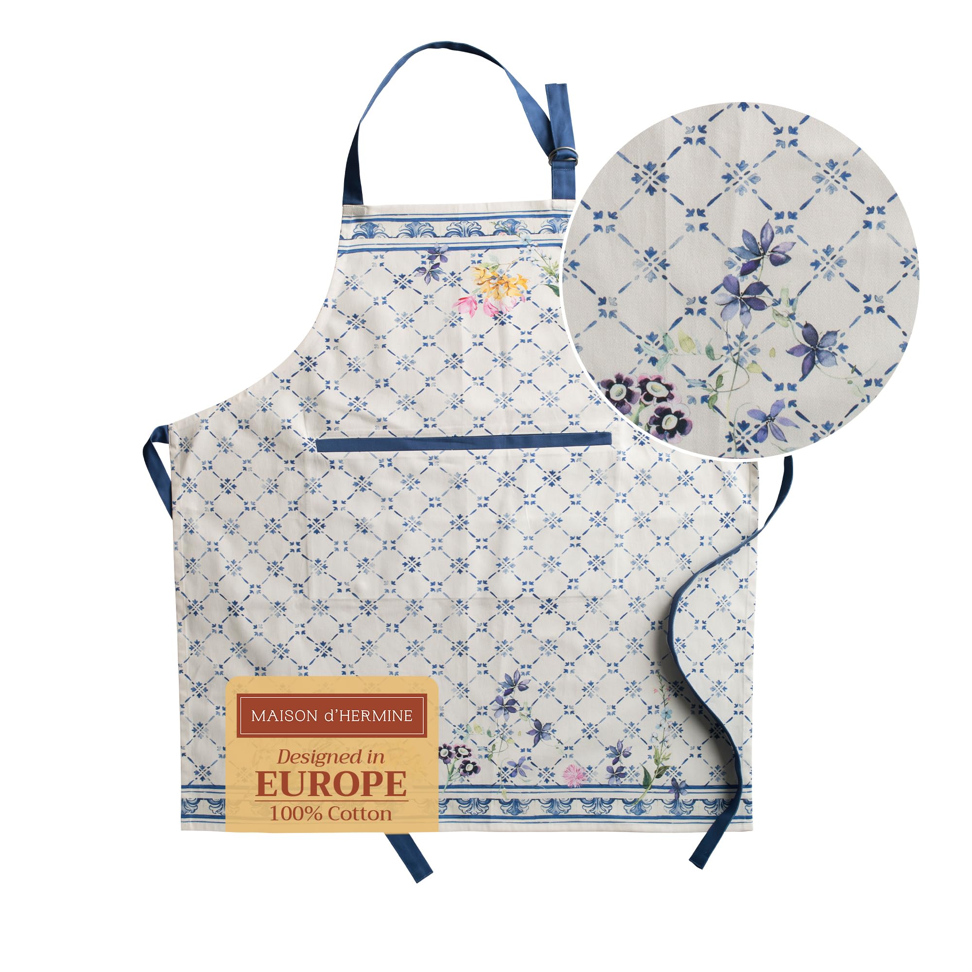 Maison d' Hermine 100% Cotton 1-Piece Kitchen Apron for women with Pocket Chef Apron and Mothers Day Gifts — image 1