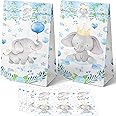 HaPiBiDesign 24 PCS Elephant Party Favor Bags with Stickers - Elephant Party Candy Bags – Elephant Goodie Gift Treat Bags Elephant Themed Birthday Party Supplies