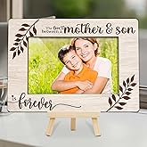 Cazhes Boy Mom Picture Frame, Mothers Day Birthday Gifts from Son for Desk Decor, Boy Mama Gifts for Home Office Decoration, Family Photo Frame (A09)