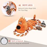 IOKHEIRA Dog Squeaky Plush Toy for Large Breeds Tug Rope Chew Yellow view 2