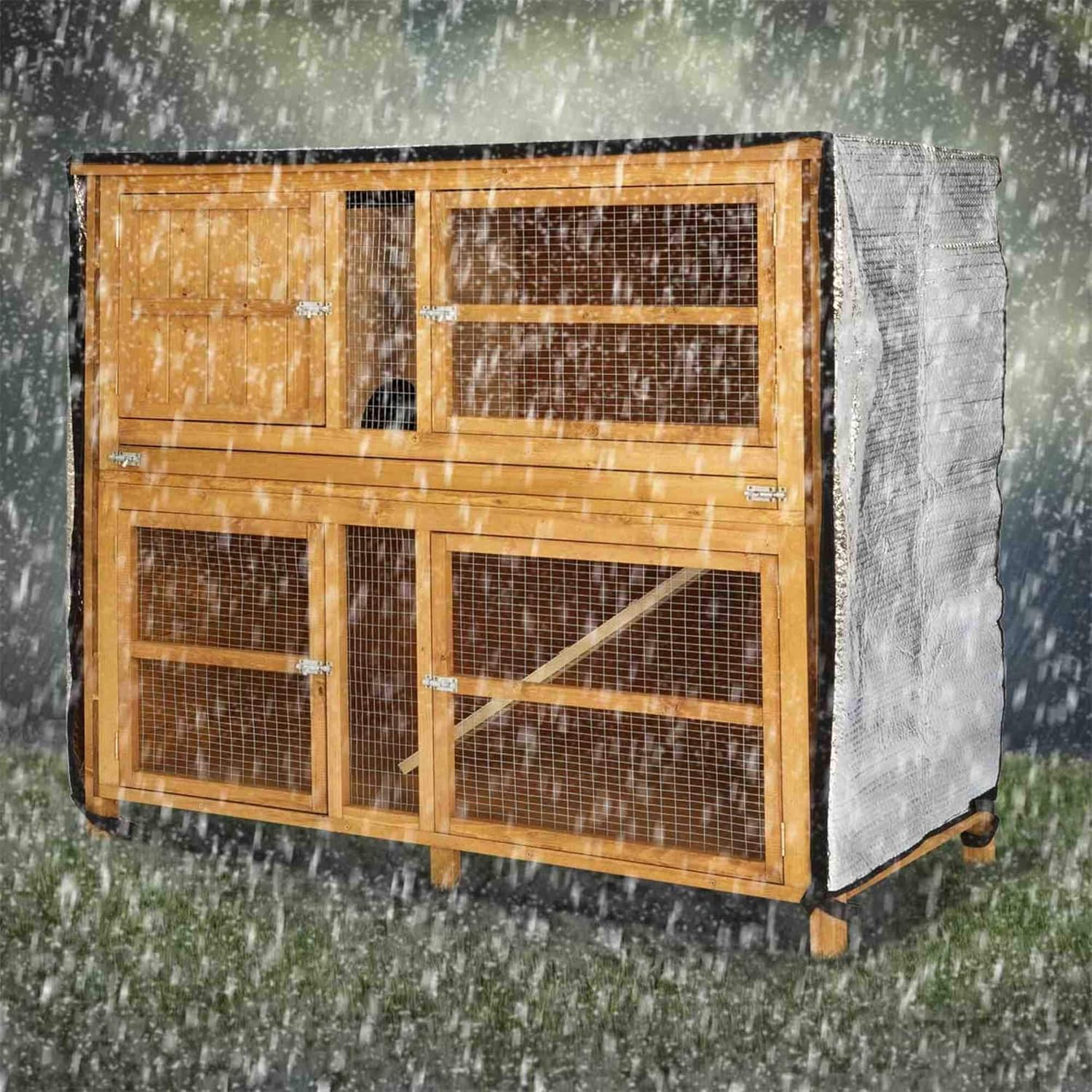 4ft chartwell double luxury rabbit hutch