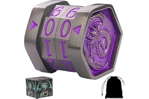 UONUOT MTG Life Counter MTG Metal MTGs Commander Life Counter Wheel, No Installation Required Gift Box Packaging Suitable for Board Games, Card Games, Compatible with MTGs and TTRPG(Black Nickel_Purple)