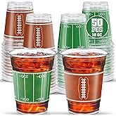 ArtCreativity 50 Pcs 16oz Football Party Cups - Football Theme Disposable Plastic Drink Cups - 2026 Superbowl Cup Party Supplies and Super Bowl Table Decorations