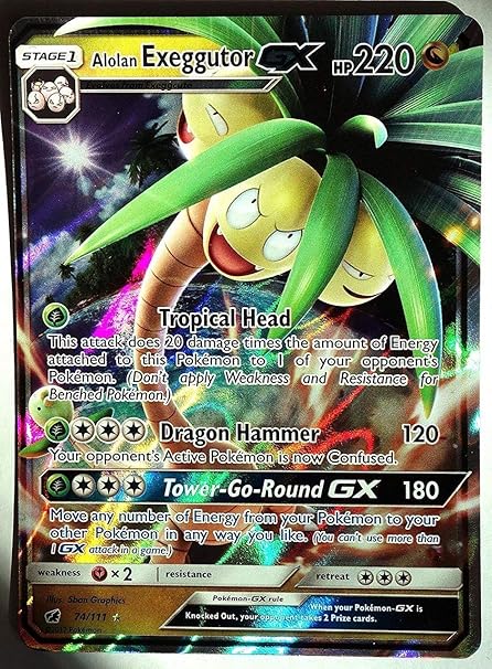 Amazon Com Pokemon Crimson Invasion Alolan Exeggutor Gx 74