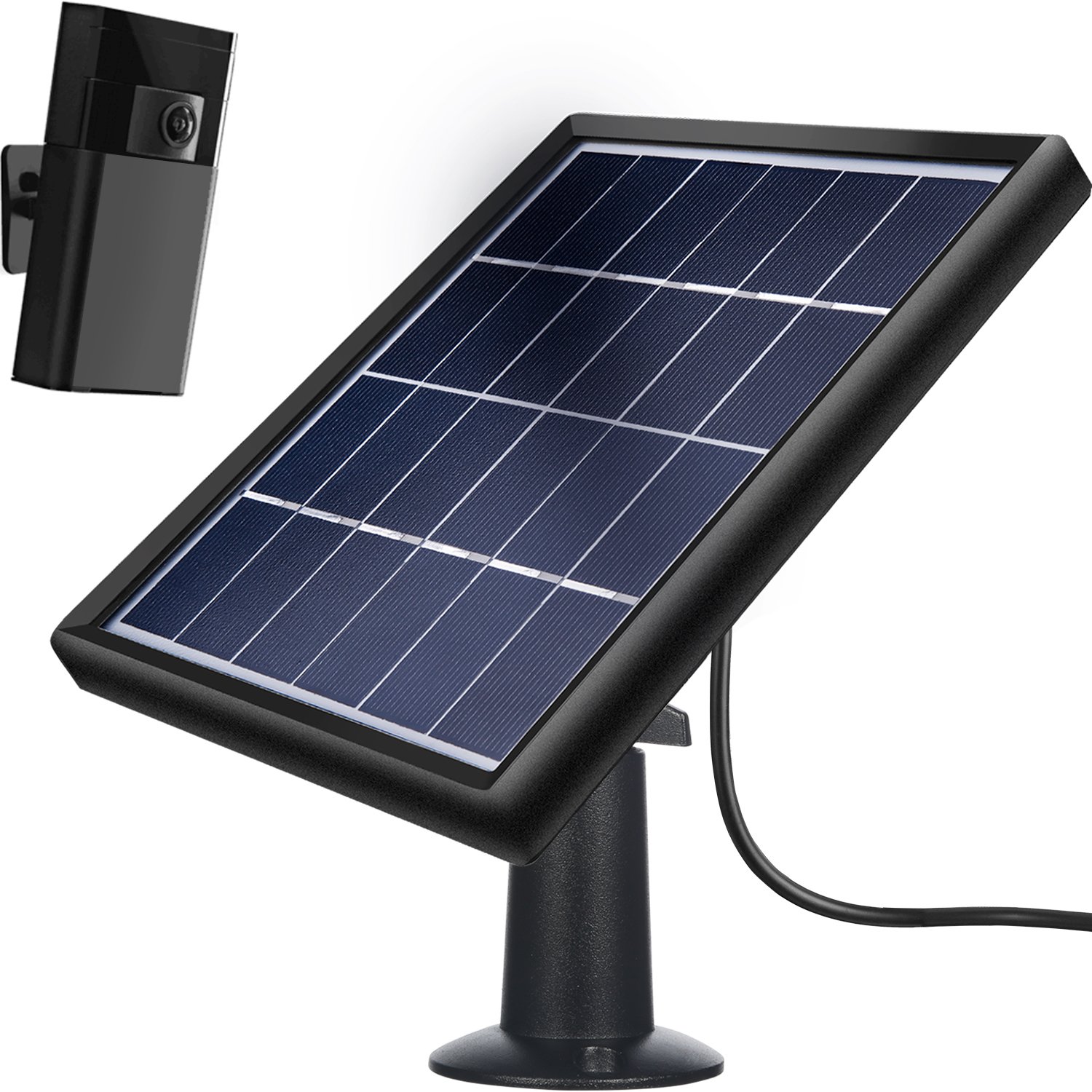TOODOO Solar Panel for Ring Stick up Cam (Only), Cable with Micro USB