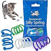 BounceCats 4 Pack Cat Spring Toys for Indoor Cats and Kittens, Made in USA | Cats can't resist the erratic bounce! Lightweight spiral coils for kittens and indoor cats, fun for solo or interactive play