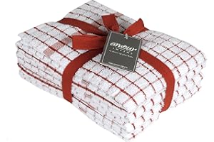 AMOUR INFINI Kitchen Towels Set of 4 - Highly Absorbent, Super Soft Terry Cotton 20x28 Inch Dish Towels with Hanging Loop - H