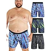 CHUAKIN Men's Big and Tall Boxer Briefs Quick Dry Performance Boxer Brief Athletic Underwear 3 Pack