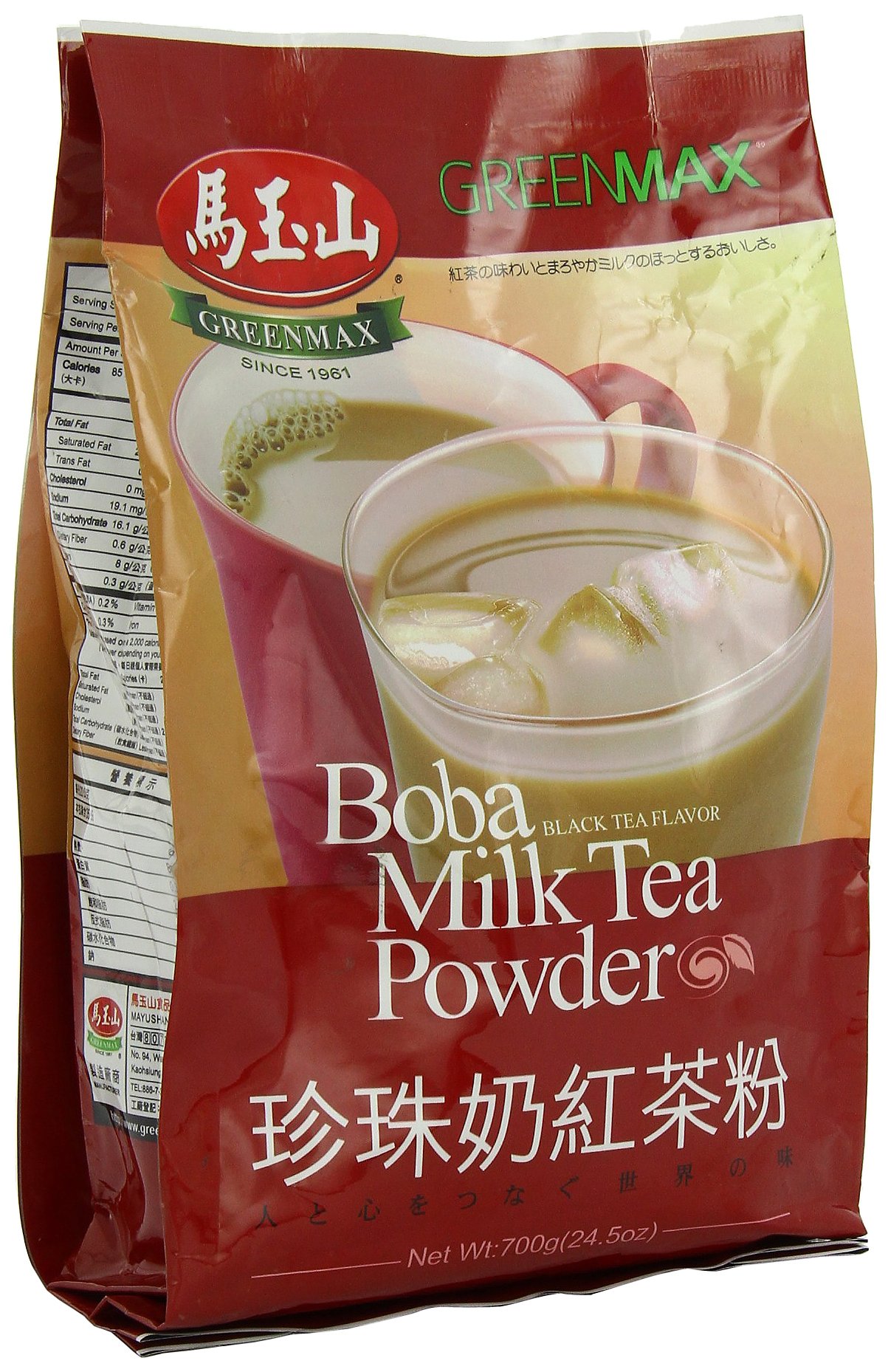 Greenmax Boba Milk Tea Powder, Black Tea, 24.5 Ounce Buy Online in