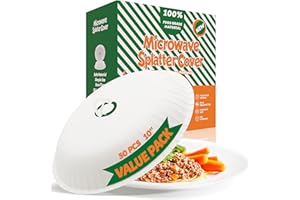Fainwerz Disposable Microwave Splatter Cover,10 Inch,Paper Microwave Cover for Food,BPA Free & Non-Toxic Splatter Guard for Heating Food,50 Pack