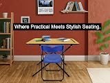 Meta Exam Folding Chair & Table Set - Portable, Collapsible, Blue view 3