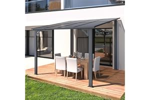 U-MAX 8' x 8' Gazebo for Patio, Hard Top Heavy Duty Gazebo 8x8 Pergola with Roof, Awnings Canopy for Decks, Backyard and More
