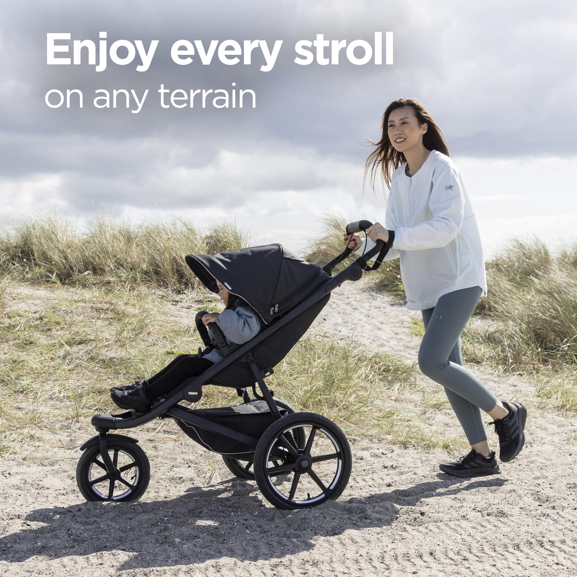 Thule Urban Glide 3 Single Child All-Terrain Stroller, Full-Suspension System, Air-Filled Tires, Upright seat with Adjustable Recline and Built-in legrest