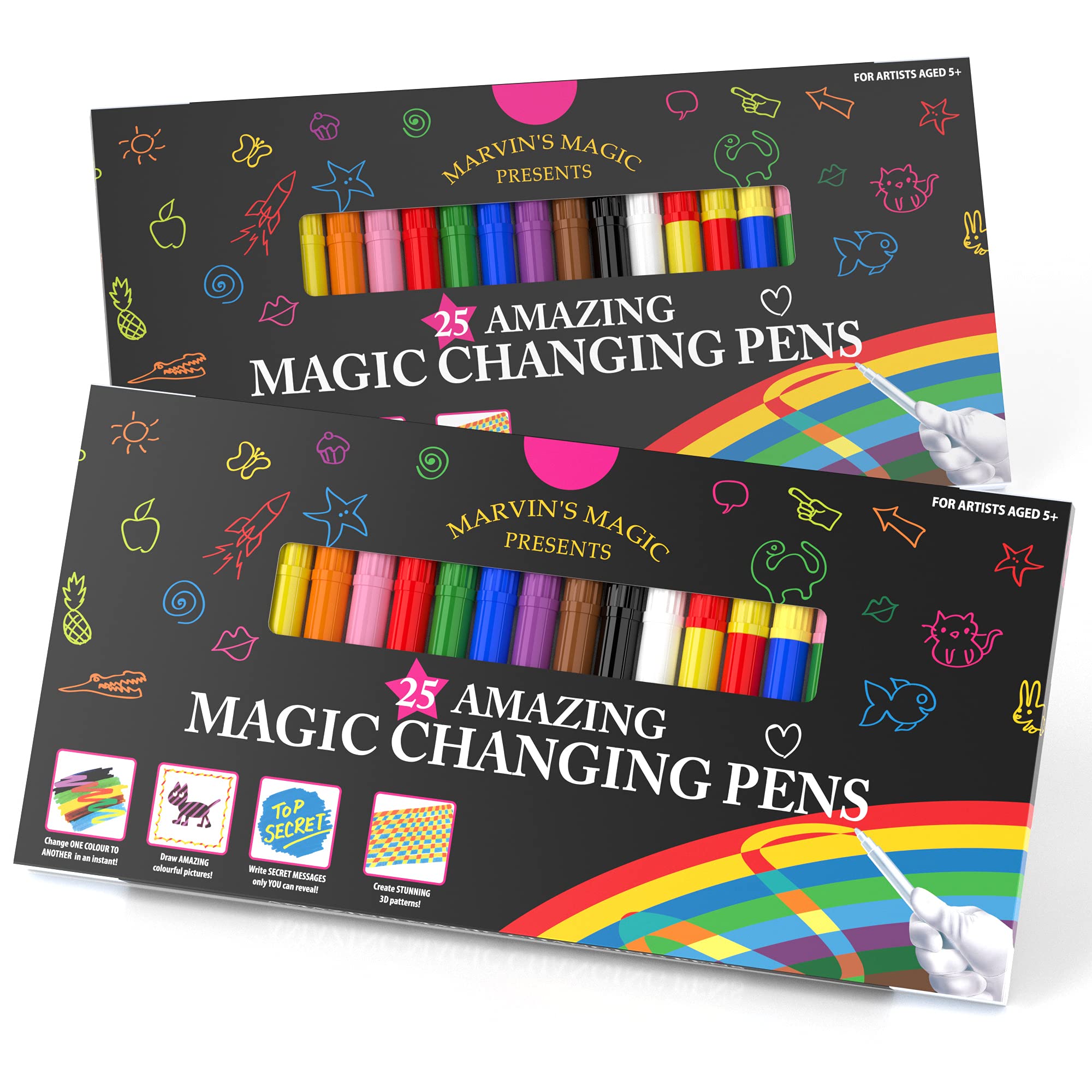 Marvin's Magic - 50 Amazing Magic Marker Pens - Colour Changing 3D Pens For Kids - Create 3D Art Pens - Markers for Kids with No Mess and No Fuss - Perfect Arts and Craft Kit — image 1