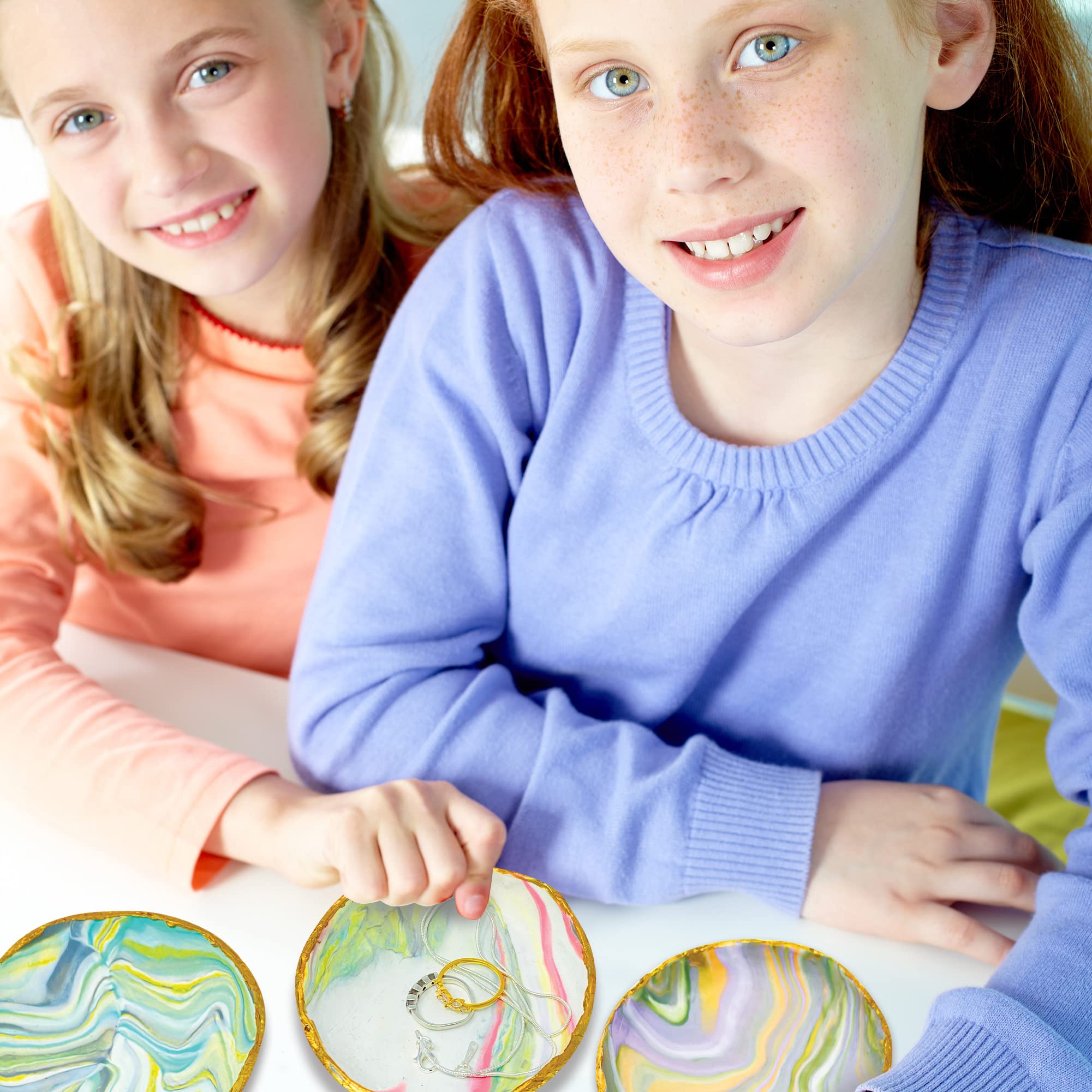 JOiFULi Make Your Own Clay Jewelry Bowls Arts and Crafts Kit for Girls Kids Ages 8 9 10 11 12 Years Old