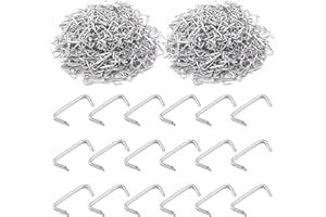 Swpeet 1000Pcs 3/4" Galvanized Hog Rings Assortment Kit, Professional Upholstery Hog Rings Installation Kit for Bungee Shock,