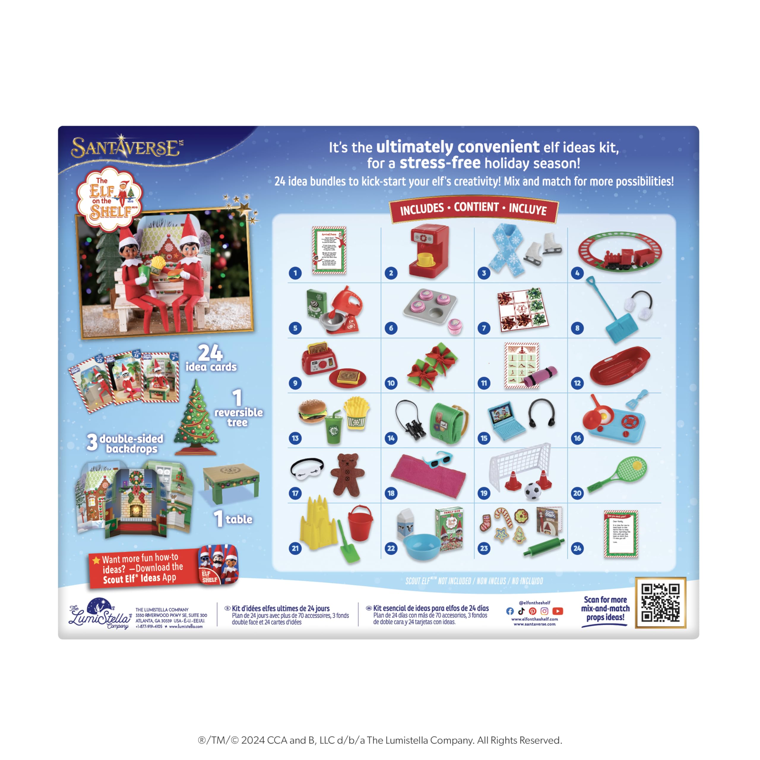 The Elf on the Shelf 24-Day Ultimate Kit – Official Elf Accessories with 70+ Props, Idea Cards, and Backdrops – Easy Elf on The Shelf Ideas for Kids – Christmas Decorations – Scout Elf Not Included.