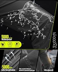 33,000ft Men's Rain Pants Waterproof, Windproof