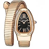 OFNS Snake Watches for Women Luxury Women's Snake Shape Bangle Watch Diamond Quartz Wristwatch Ladies with Roman Numerals Dial