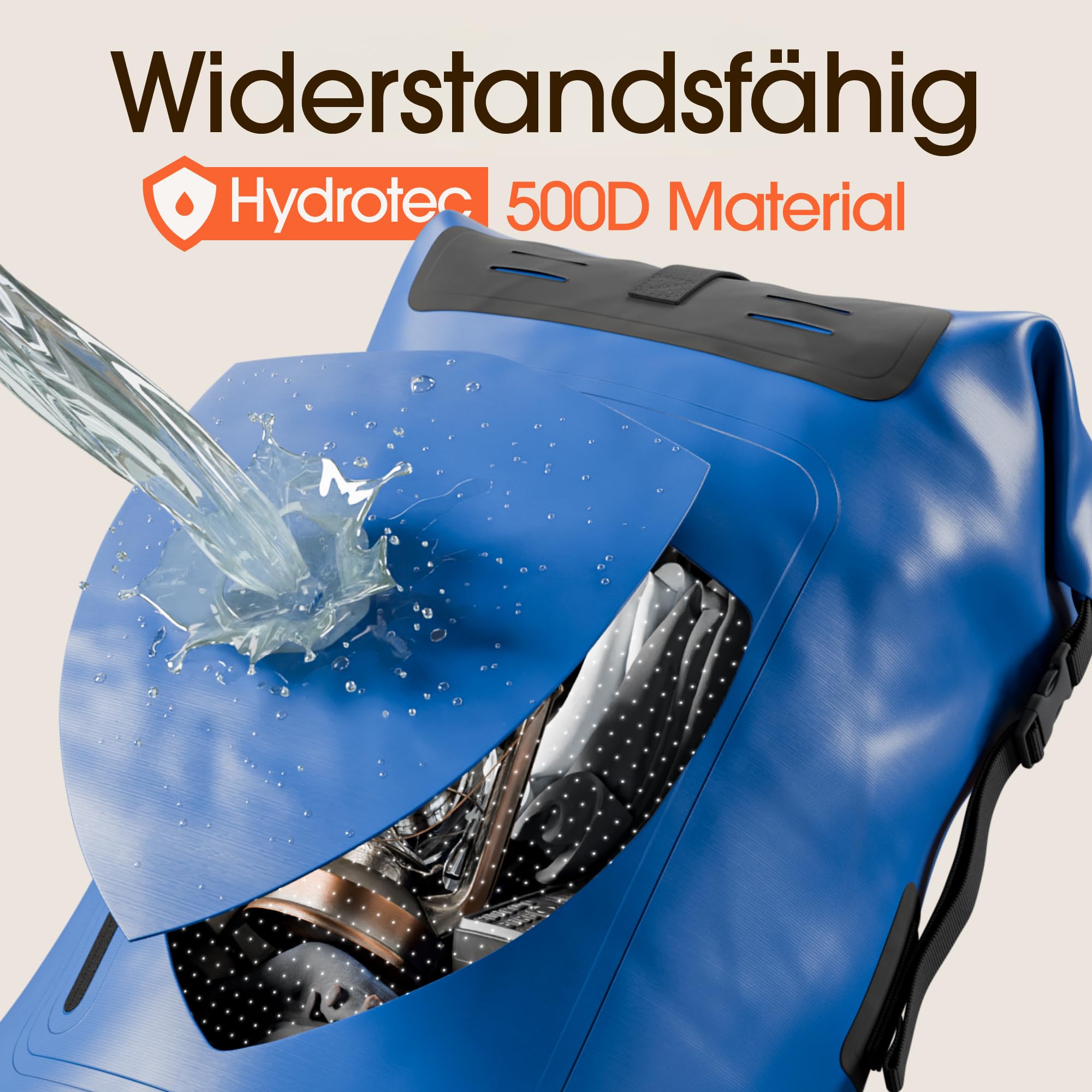 Wasserdichter Rucksack 55L - Rolltop Dry Bag - Kajak Angeln - Damen Herren 4