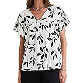 Allegra K Women's Peplum Top 2025 Summer Floral Short Sleeve V Neck Ruffle Blouse