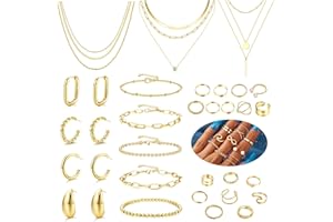 FASACCO Gold Jewelry Sets for Women Trendy Gold Accessories Gold Necklace and Bracelet set Gold Jewelry Pack