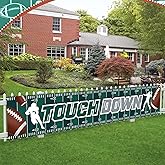 Large Football Game Day Banner Decoration, Red and Yellow Touchdown Banner for Sports Fan Outdoor/Indoor Football Themed Birthday Party Room Yard Photo Backdrop Hanging Decor Supplies(9.8 x 2 ft)