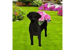 strolfay Black Labrador Dog Planter Plant Pots,Cute Garden Dog Flower Planter,Dog Planters Birthday Gifts for Women,Office,Indoor/Outdoor Decor(9.45 * 6.38 * 13.39in)