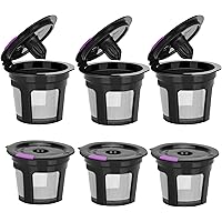 Reusable K Cups For Keurig, Reusable K CUP Coffee Filter Refillable Single K CUP for Keurig 2.0 1.0 BPA Free-6 Packs