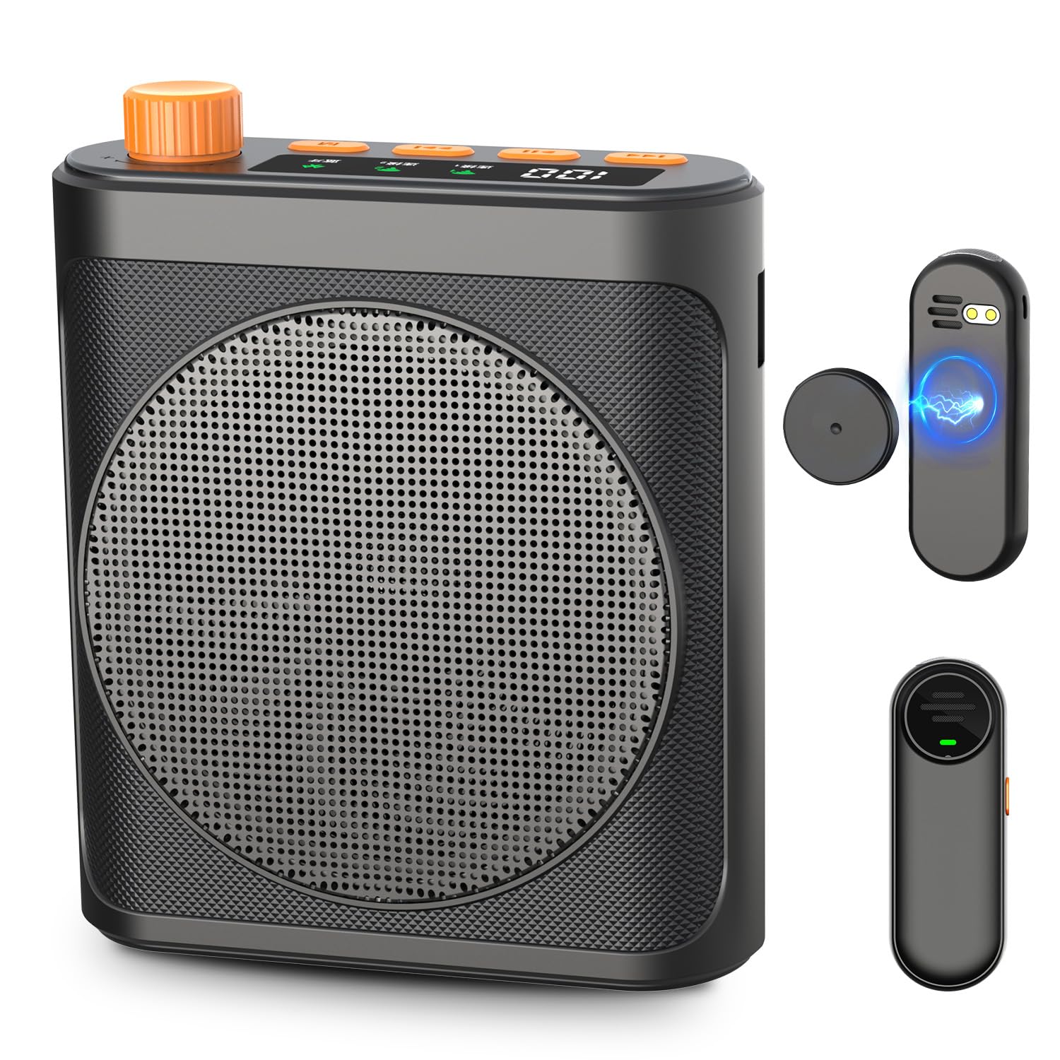 Photo 1 of Voice Amplifier Wireless Microphone with Magnetic Lavalier, Bluetooth Voice Amplifier for Teachers with 2 Mic, Rechargeable Portable Microphone Speaker for Classroom, Yoga, Meetings, Speeches