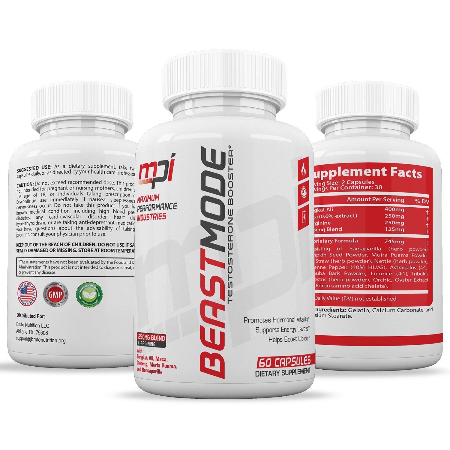 BeastMode Testosterone Booster (60 Caplets) | Natural Endurance, Stamina and Strength Booster | Builds Muscle Fast | Boost Performance and Recovery | Promotes Healthy Weight Loss and Fat Burning