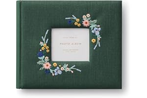 RIFLE PAPER CO. Wildwood Embroidered Heirloom Photo Album | Picture Book For Special Photos, Photograph Organizer for Wedding and Baby Images | Family Memory Keepsake Gift