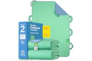 Improvia Positioning Bed Pad, with 8 Reinforced Handles, Quick-Drying, Washable, Waterproof, for Lifting, Turning, Transfering, Elderly and Incontinence Patients (Green, Pack of 2)